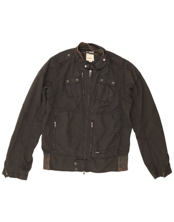 Diesel Dame Military Jacket UK 18 XL Sort Nylon