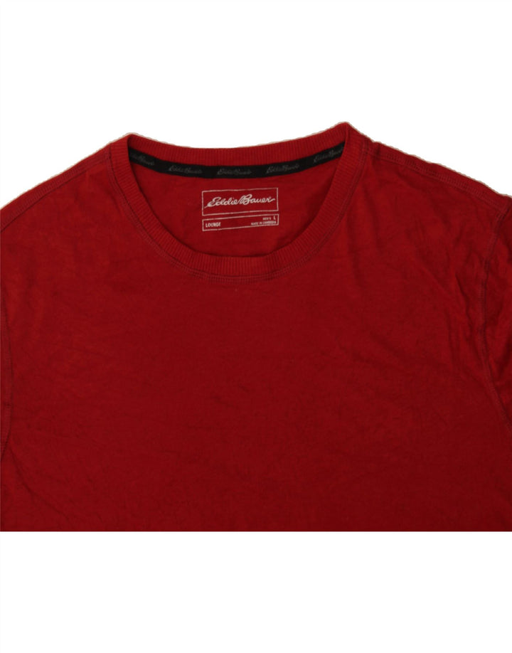 EDDIE BAUER Mens T-Shirt Top Large Red Cotton Vintage Eddie Bauer and Second-Hand Eddie Bauer from Messina Hembry 