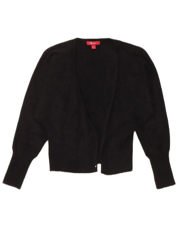 Monsoon Womens Open Cardigan Sweater UK 12 Medium Black Angora