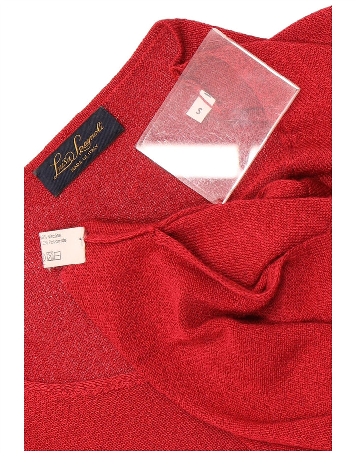 Luisa Spagnoli Dame Oversized V-hals sweater UK 10 Lille Rød