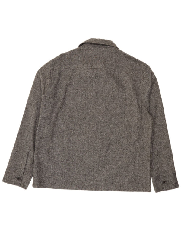 Zara Herre Overshirt Skjorte Medium Grå Akryl