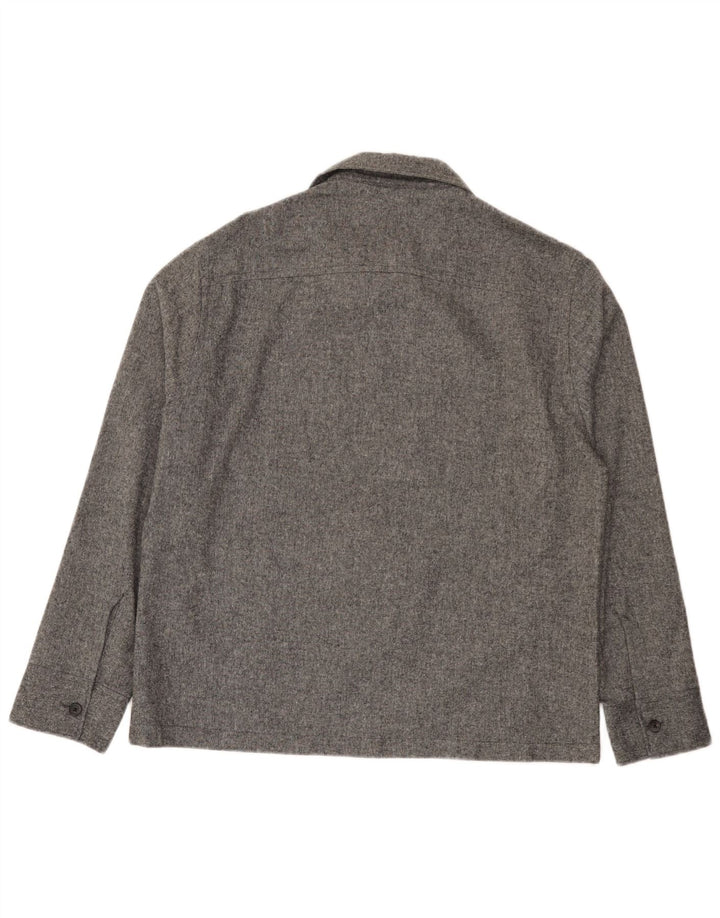 Zara Herre Overshirt Skjorte Medium Grå Akryl
