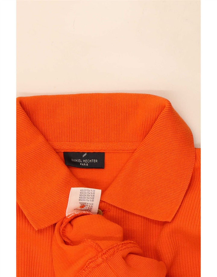 Daniel Hechter Herre Polo Neck Jumper Sweater IT 50 Medium Orange Bomuld