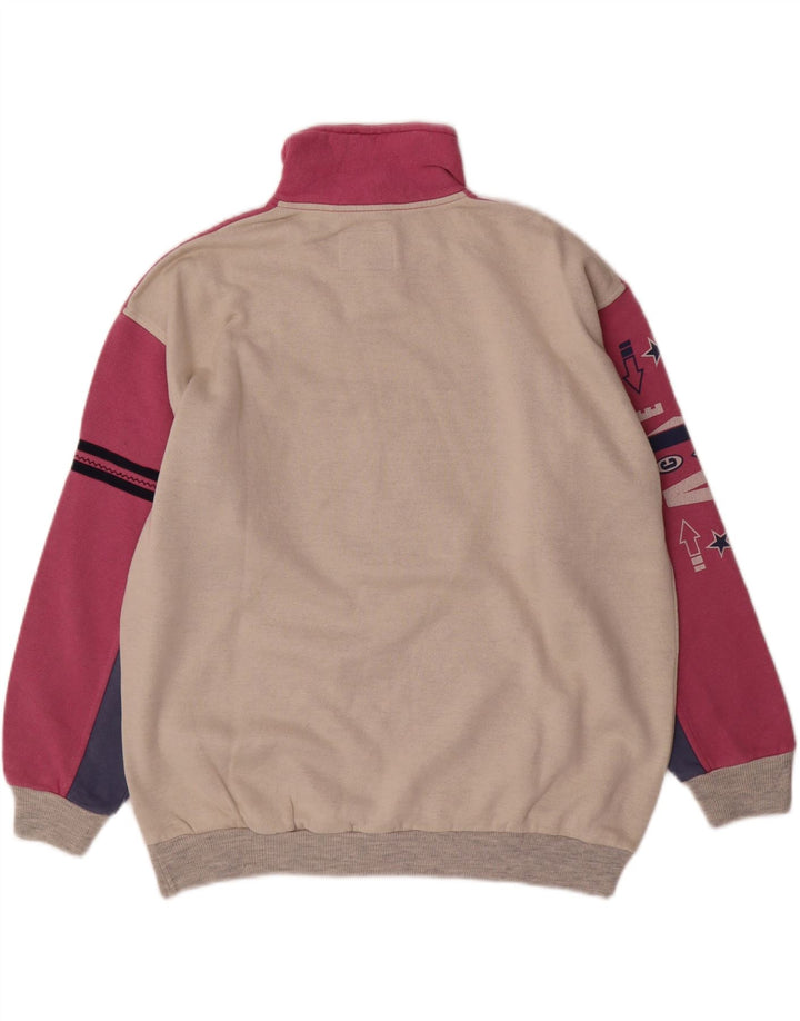 United Herre Grafisk Sweatshirt Jumper Medium Off White Colourblock