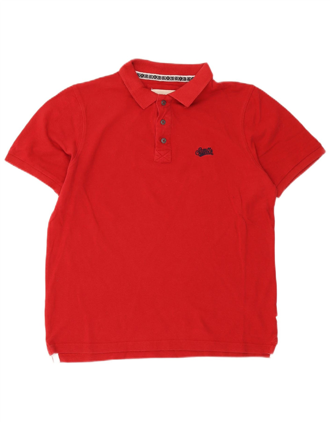 Saltrock herre poloshirt Medium rød bomuld