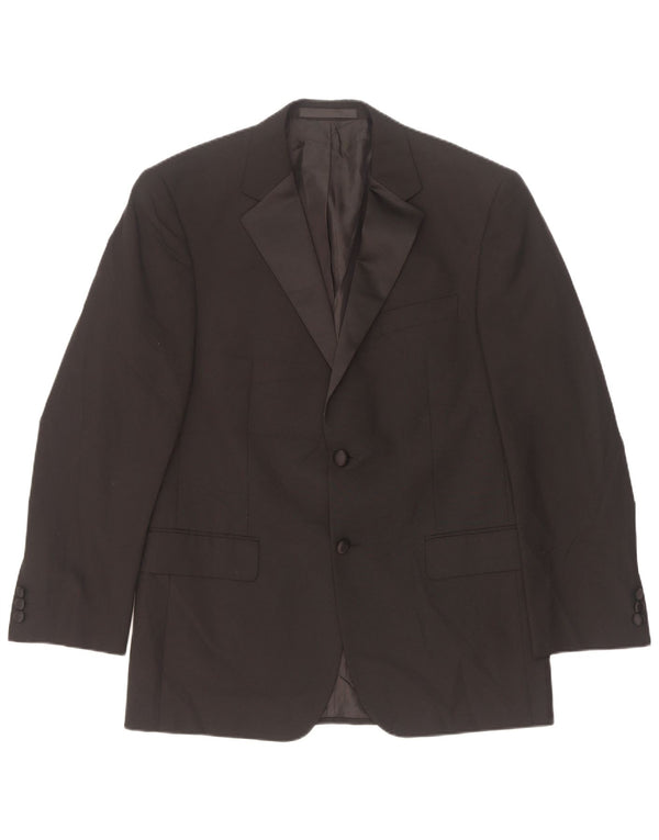 Marks & Spencer Mens 2 Button Blazer Jacket UK 38 Medium Black Polyester