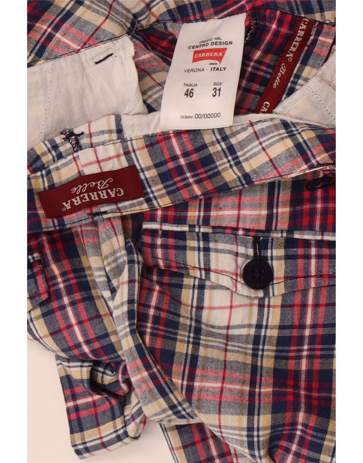 Carrera chinoshorts til kvinder store W31 flerfarvet ternet bomuld