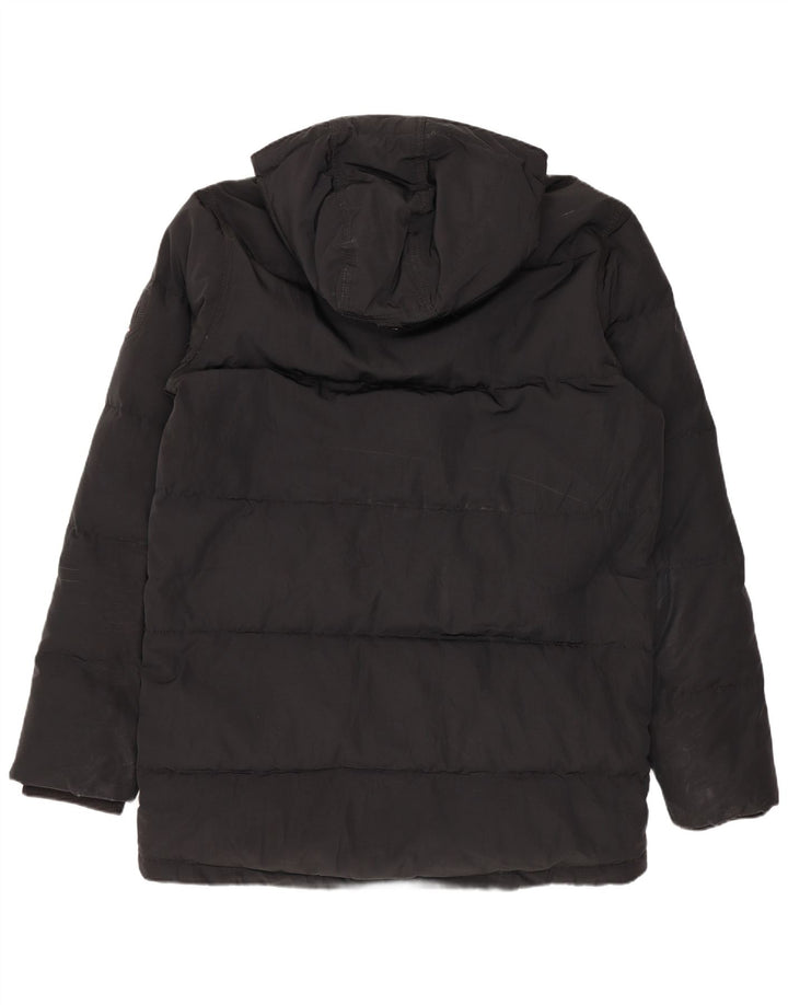 Tommy Hilfiger Herre Hooded Padded Coat UK 38 Medium Black Polyester