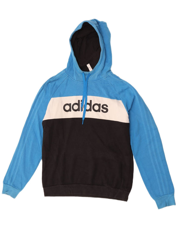 Adidas Grafisk hættetrøje til mænd Medium Blue Colourblock Bomuld