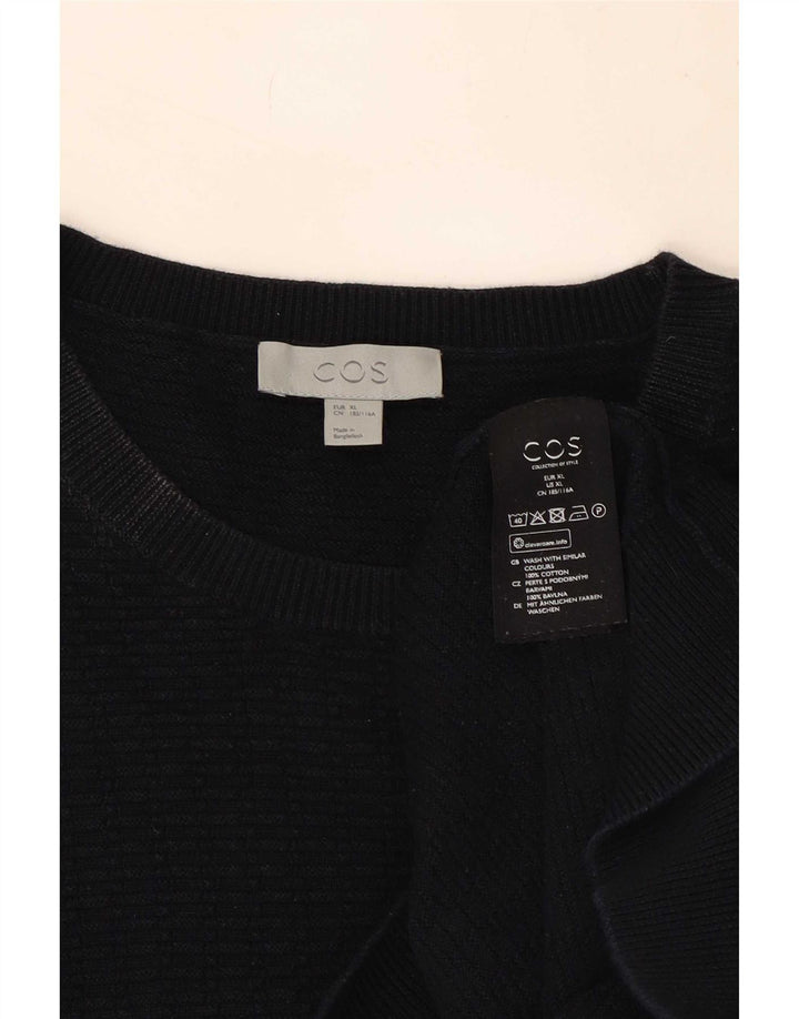 Cos Herre sweater med rund hals XL marineblå bomuld