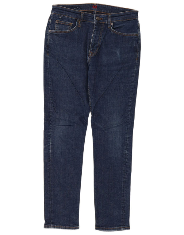 Besætningstøj Herre Slim Jeans W32 L29 Marineblå Bomuld