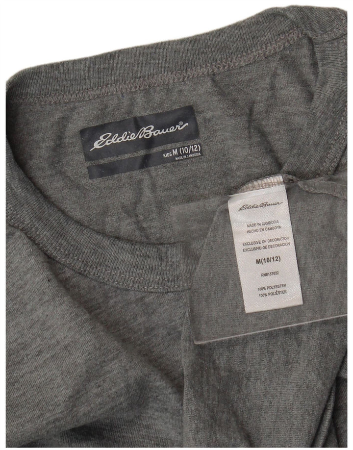 Eddie Bauer Boys T-Shirt Top 10-11 år Medium Grå Polyester