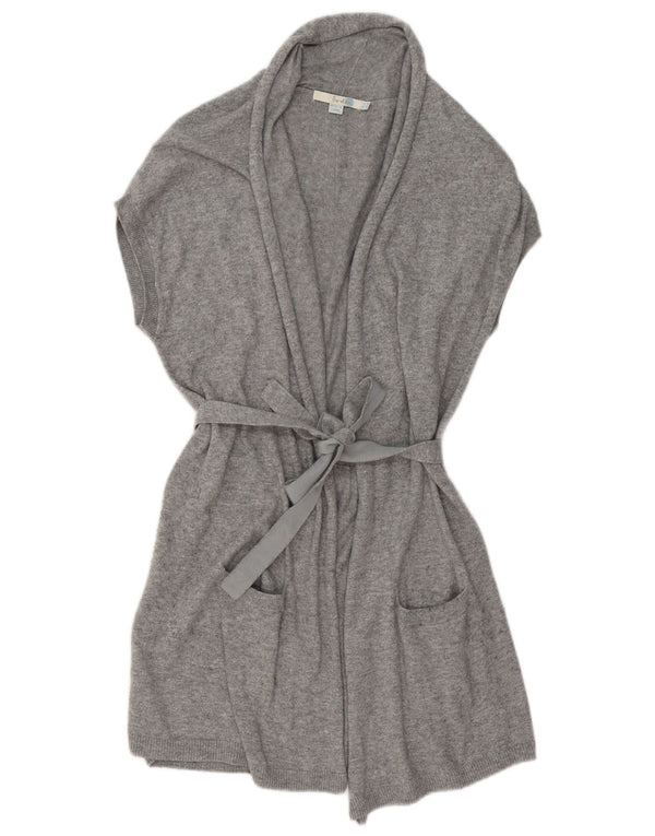 Boden Dame Ærmeløs Cardigan Sweater UK 12 Medium Grey Bomuld