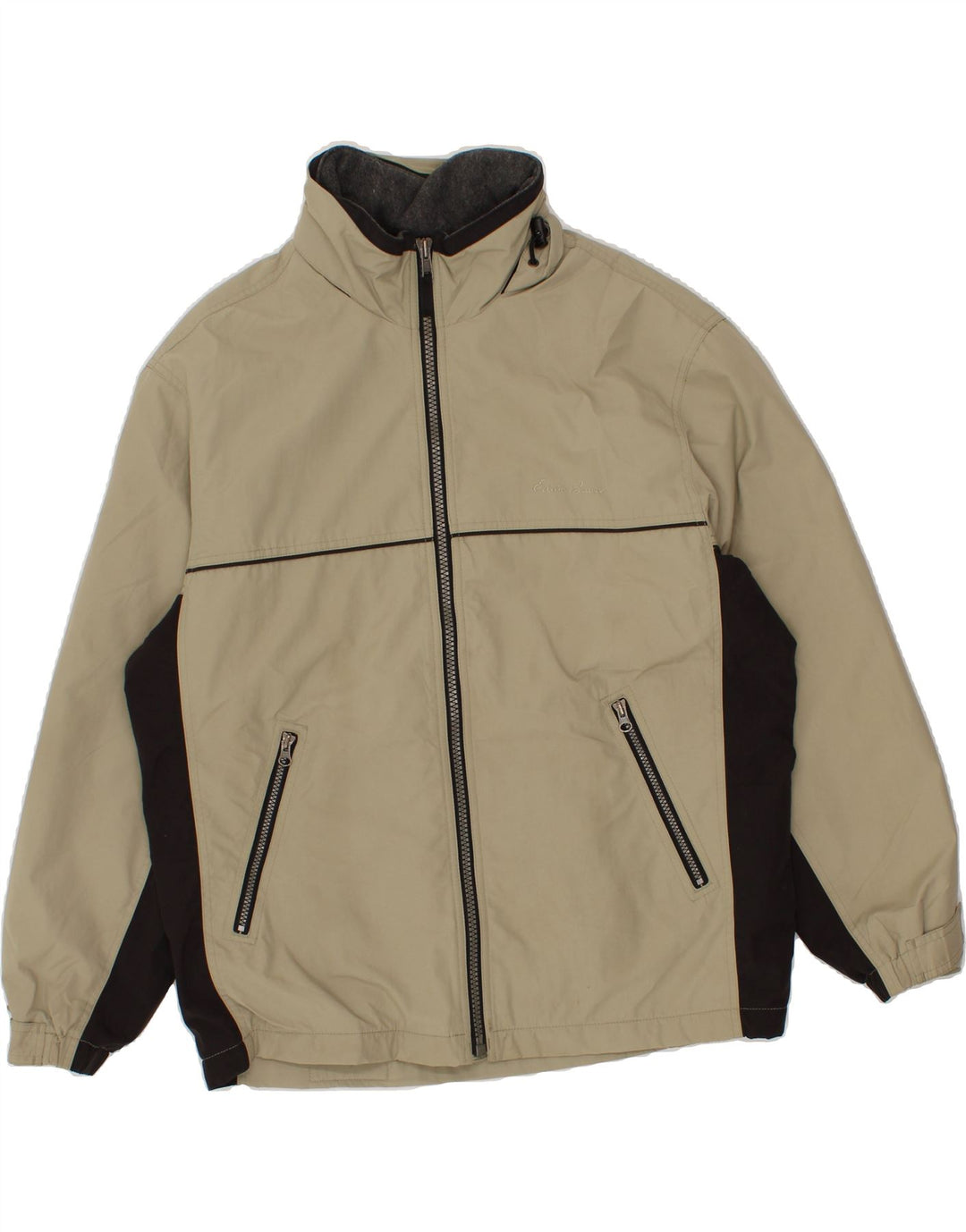 EDDIE BAUER Herre Oversized Bomber Jacket UK 36 Small Khaki Colourblock
