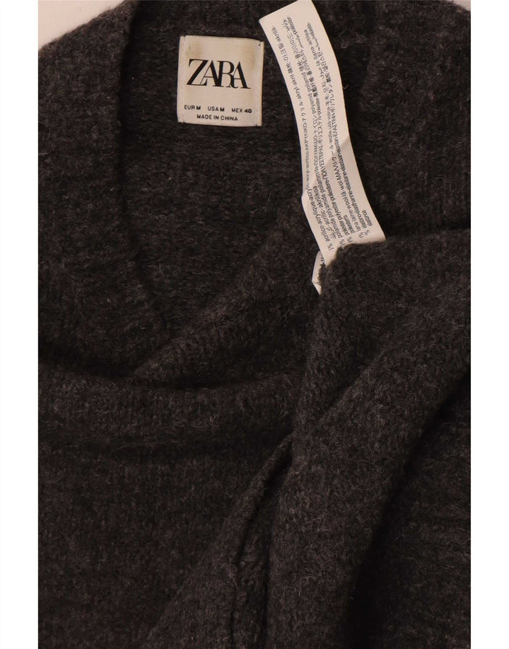 Zara Herre Boat Neck Jumper Sweater Medium Grå Akryl
