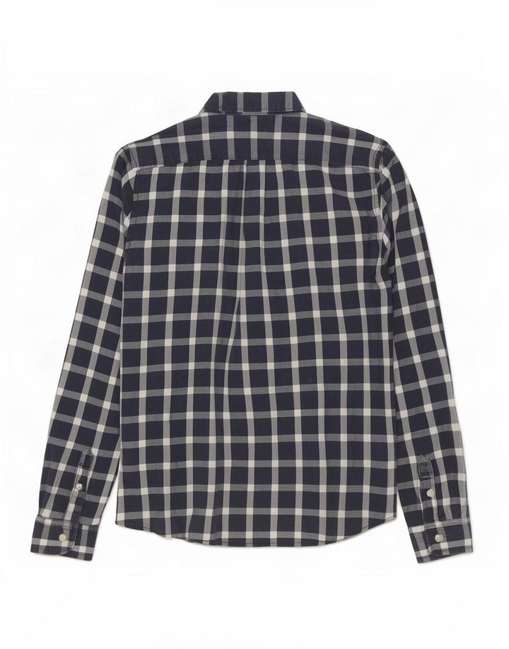 Abercrombie & Fitch Herre Muscle Shirt Large Navy Blue Gingham