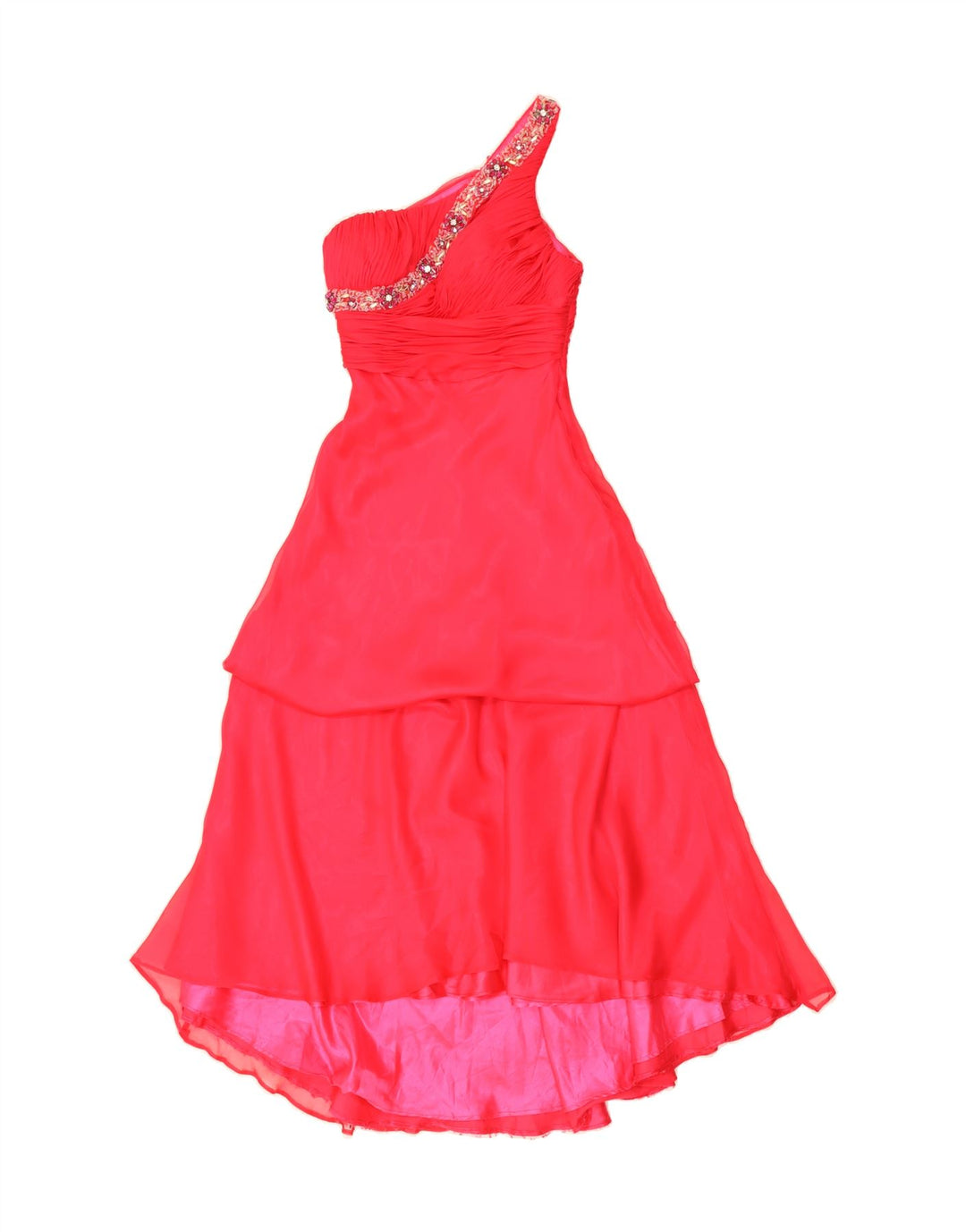 DAVE&JOHNY Womens One Shoulder Dress US 0 XS Pink Polyester Vintage Dave&Johny and Second-Hand Dave&Johny from Messina Hembry 