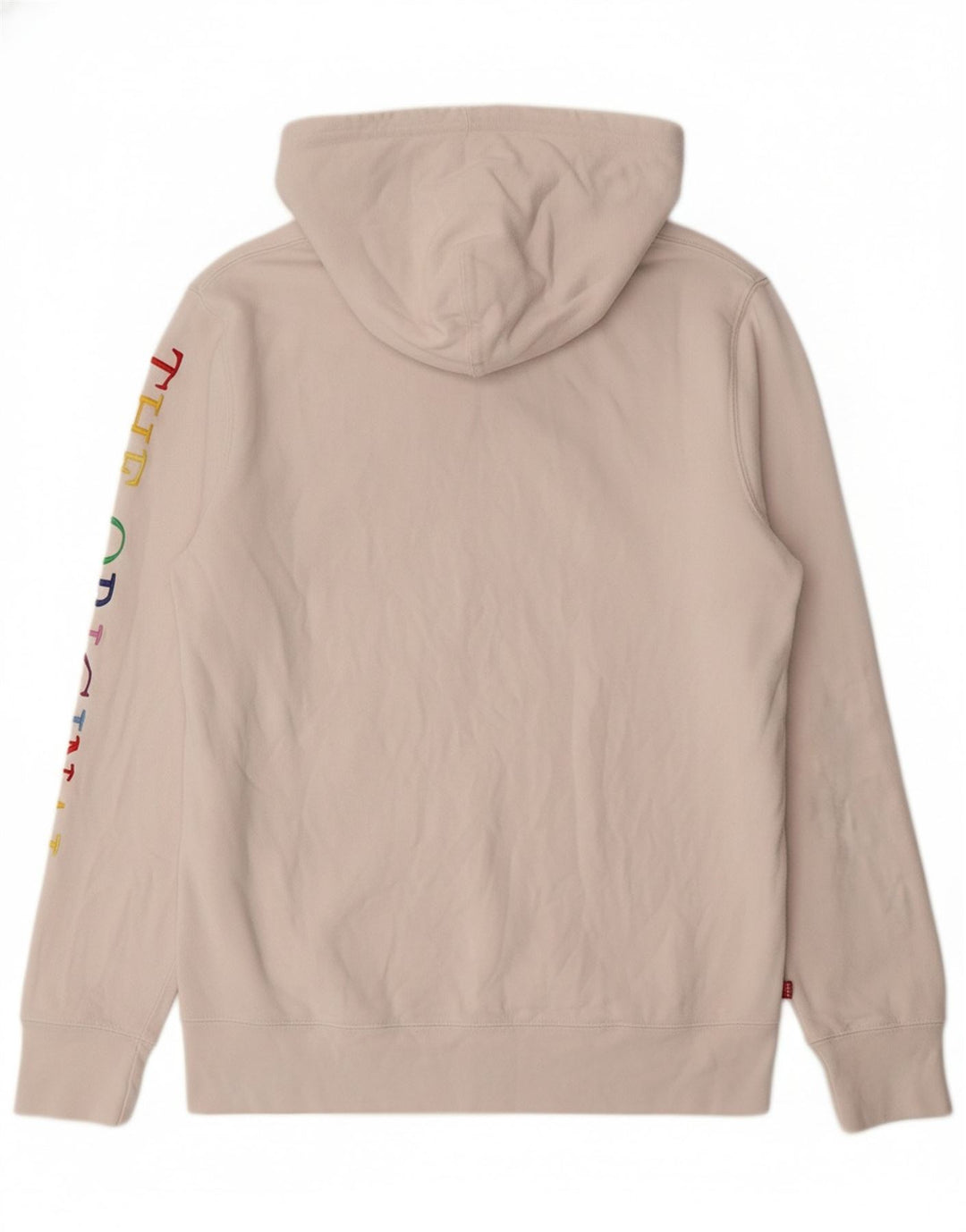 LEVI'S Mens Graphic Hoodie Jumper Medium Off White Cotton