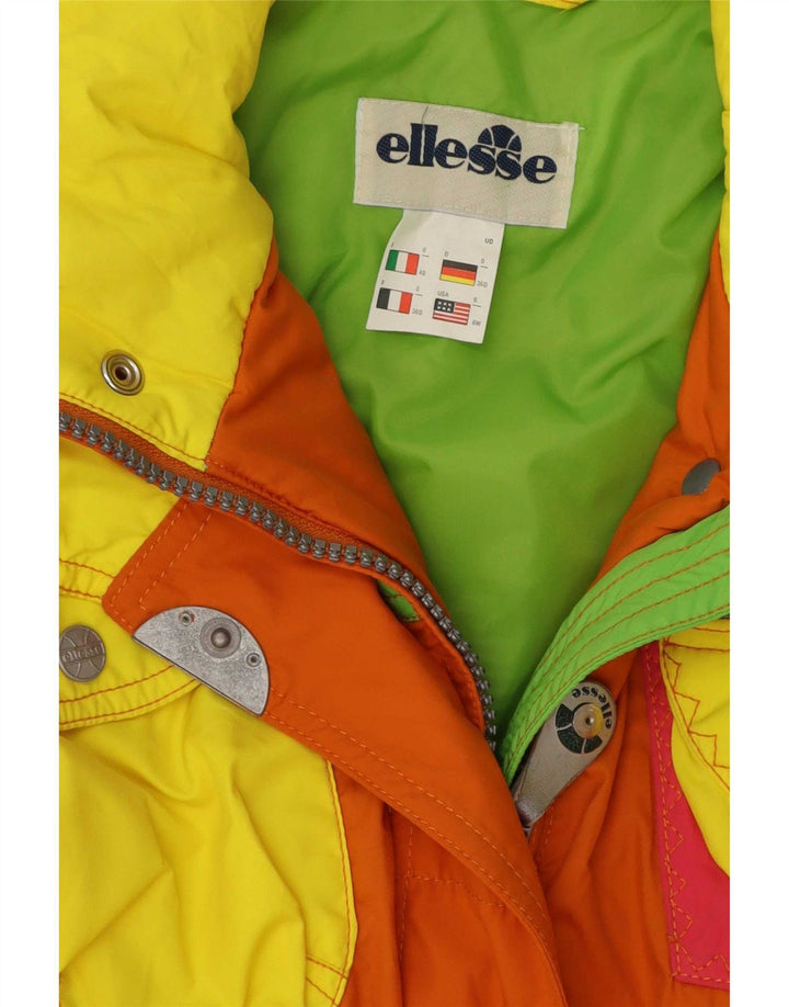 Ellesse Dame Oversized Ski Jumpsuit IT 40 Small Orange Colourblock