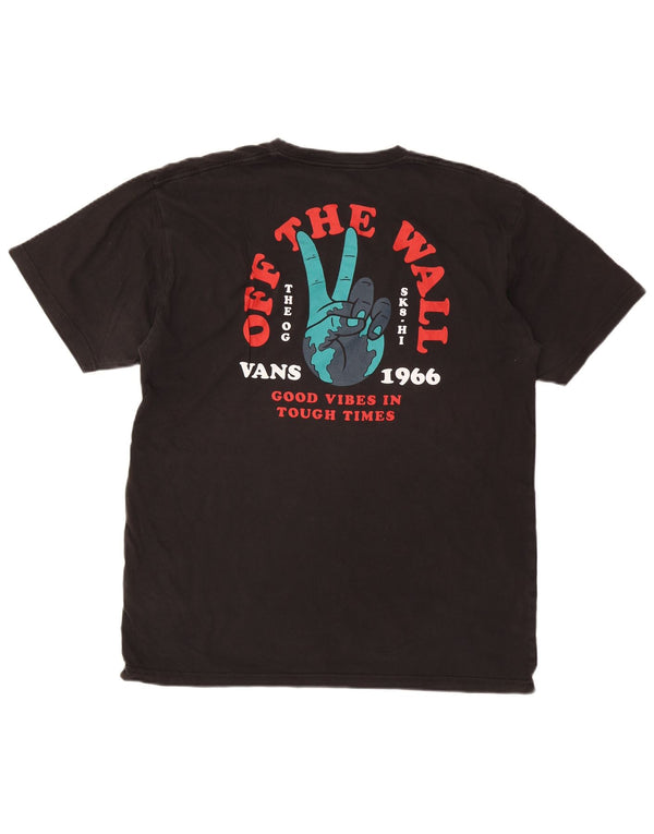 Vans Herre Classic Fit Grafisk T-Shirt Top Stor Sort Bomuld