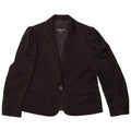 VINTAGE Dame 1-knaps blazerjakke IT 42 Medium Sort Uld