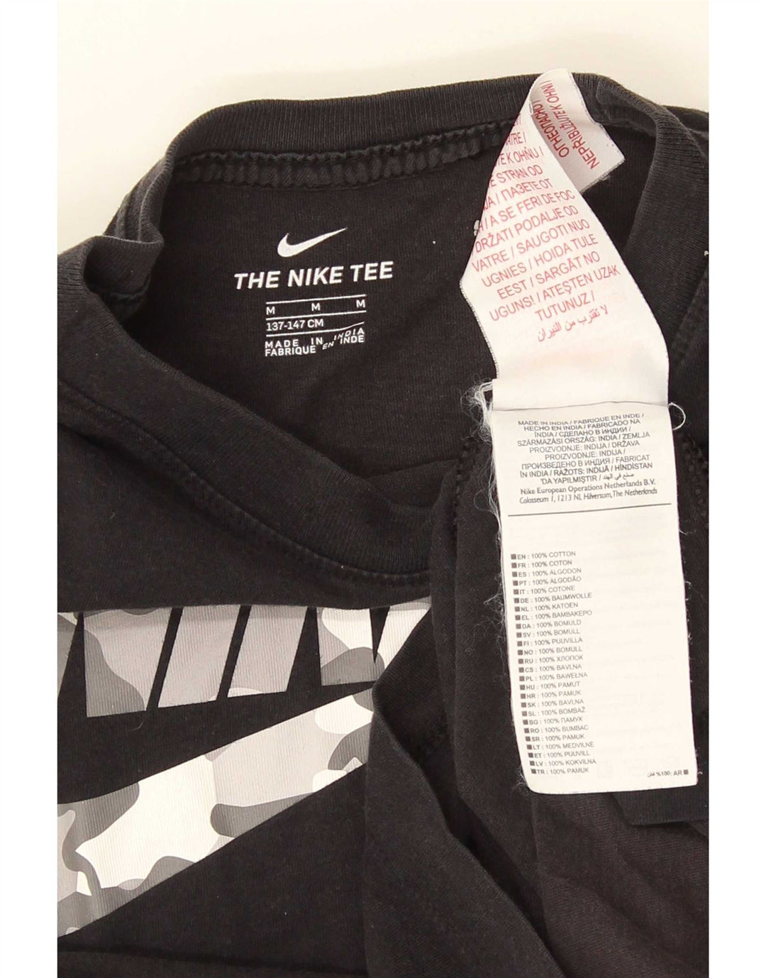 Nike drenge grafisk t-shirt top 10-11 år medium sort bomuld
