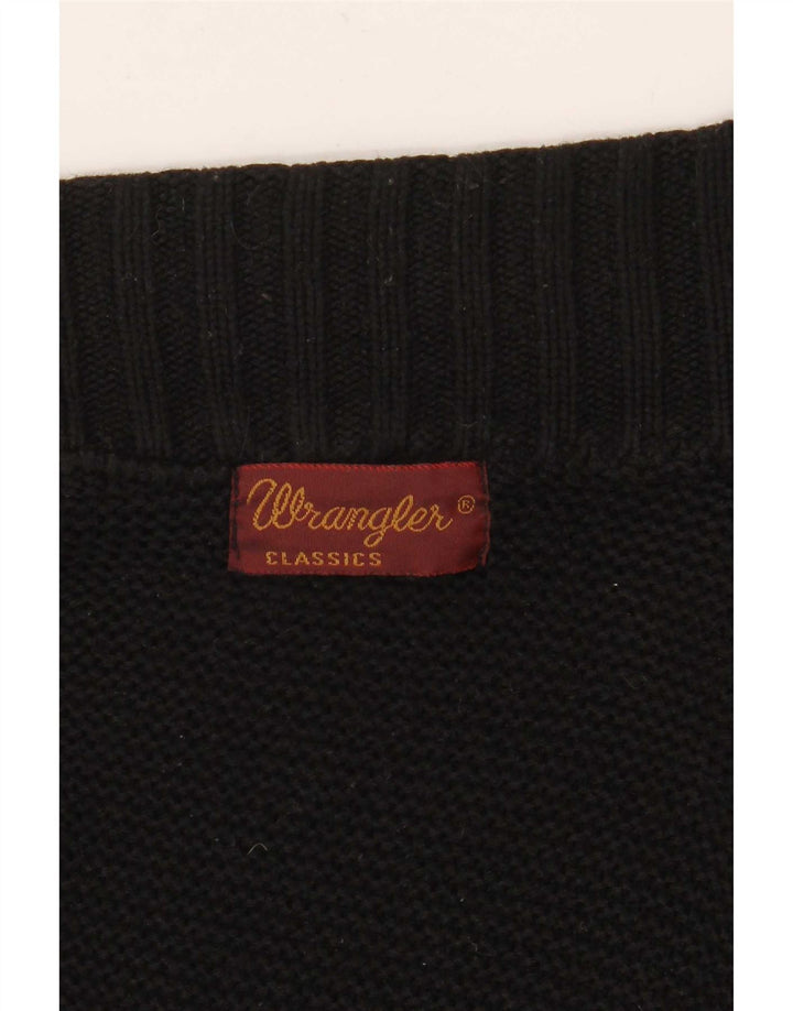 Wrangler Herre grafisk cardigan sweater Medium Sort Colourblock