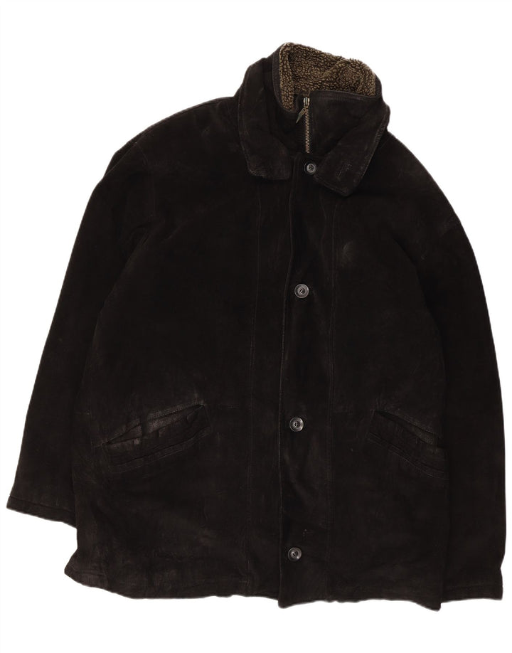 Vintage herre ruskindsjakke UK 40 Stor sort læder