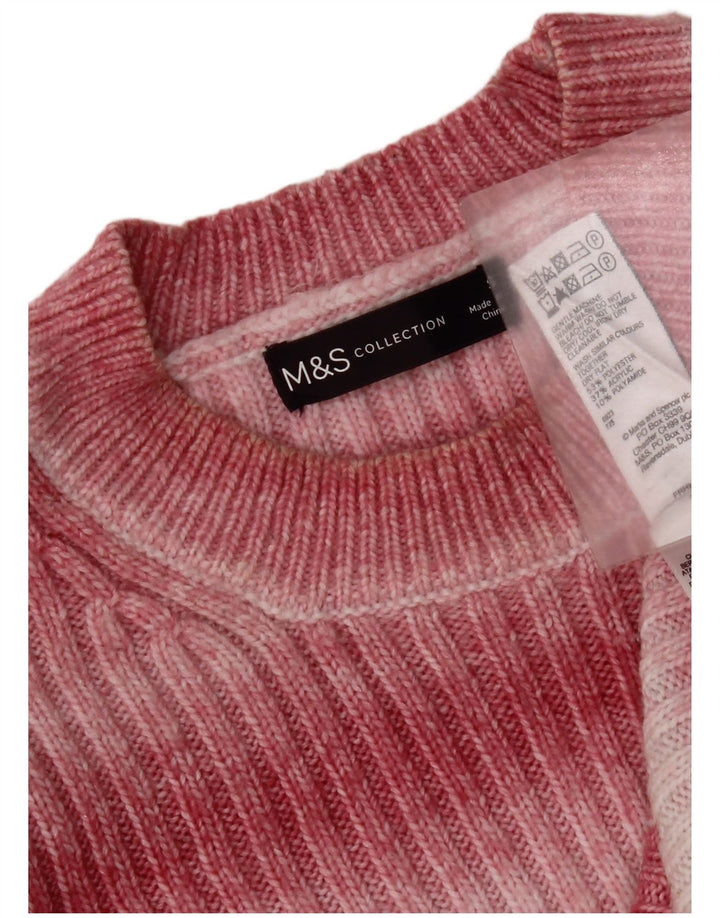 Marks & Spencer Dame sweater med rund hals DK 10 Lille lyserød stribet