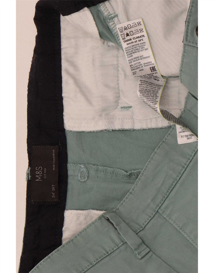 Marks & Spencer Chino Shorts til mænd W34 Stor grøn bomuld