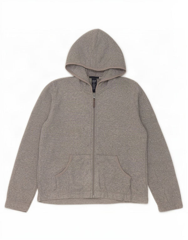 Gap Dame Hætte Oversized Fleecejakke UK 10 Lille Grå Polyester