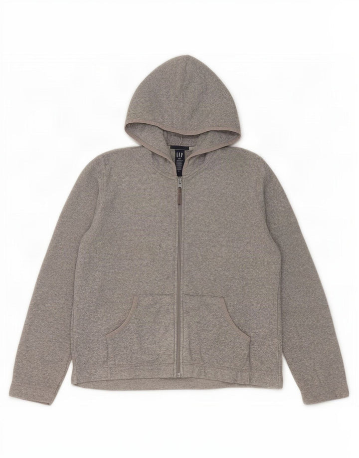 Gap Dame Hætte Oversized Fleecejakke UK 10 Lille Grå Polyester
