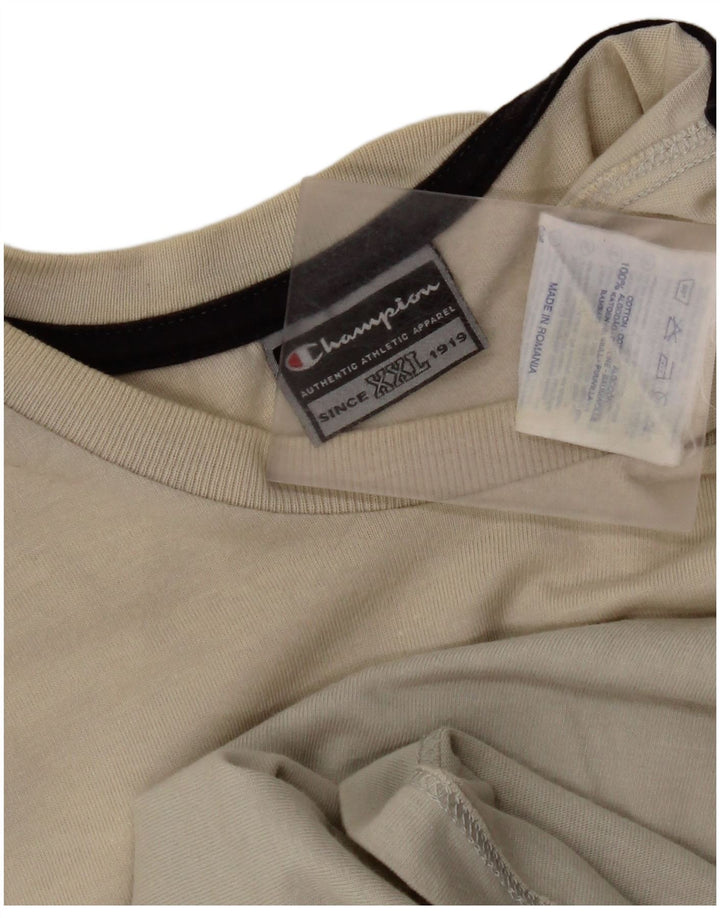 Champion Herre Grafisk T-Shirt Top 2XL Grå Bomuld