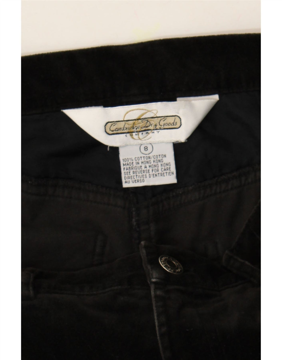 VINTAGE Womens Mini Skirt UK 8 Small W27 Black Cotton Vintage Vintage and Second-Hand Vintage from Messina Hembry 