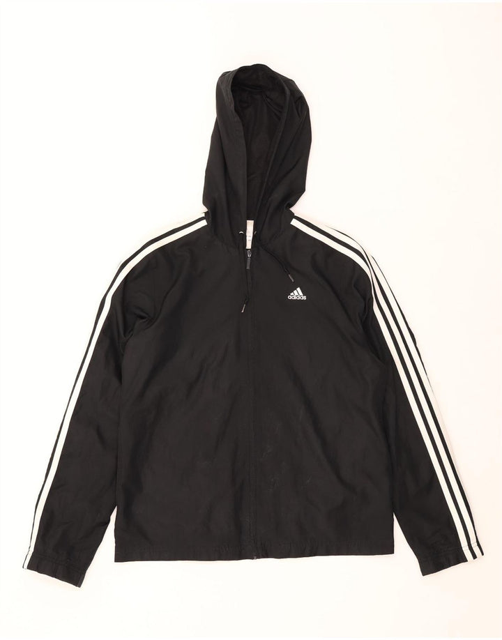 Adidas Dame Hættetrøje Topjakke UK 14 Stor Sort Polyester