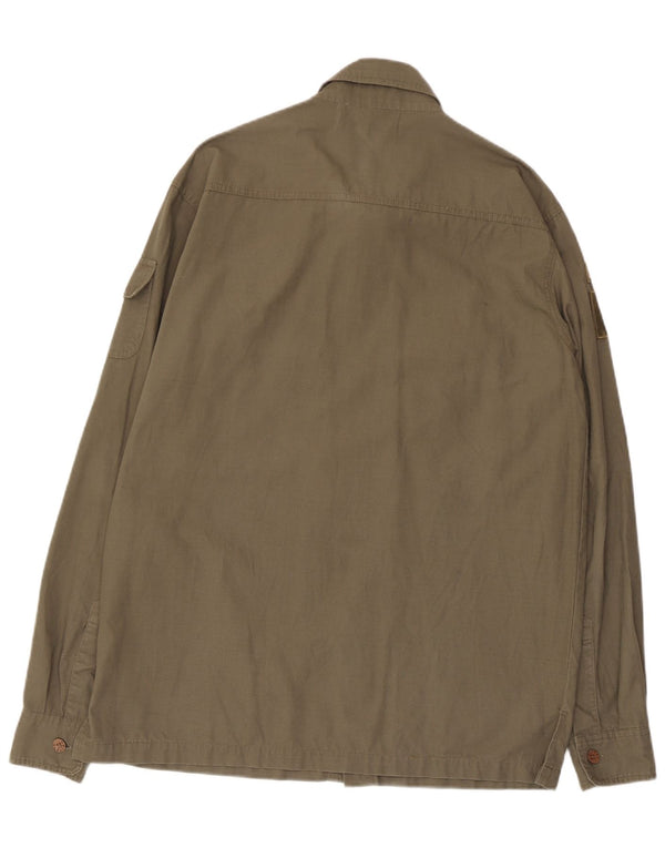 Univers Mens U.S. Army Military Shirt Small Khaki Cotton
