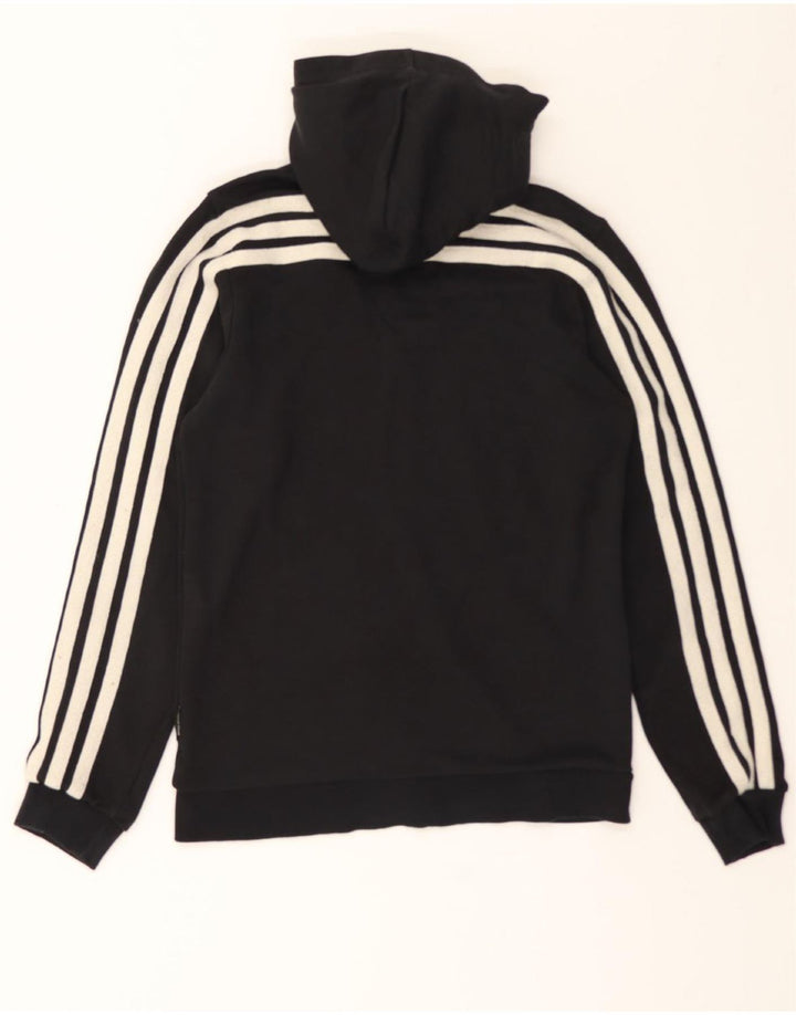 ADIDAS Mens Zip Hoodie Sweater Medium Black Cotton Vintage Adidas and Second-Hand Adidas from Messina Hembry 