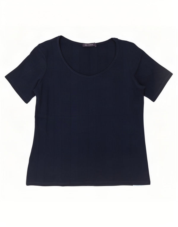 Marks & Spencer T-shirt top til kvinder UK 16 Stor marineblå bomuld