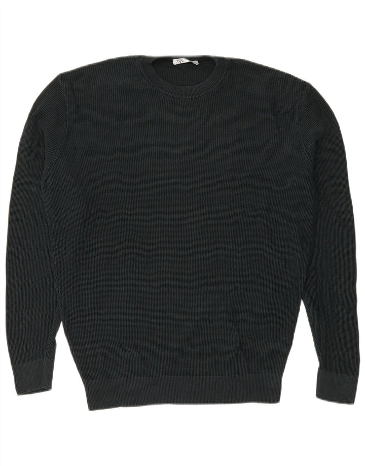 ZARA Herre sweater med rund hals, lille grøn