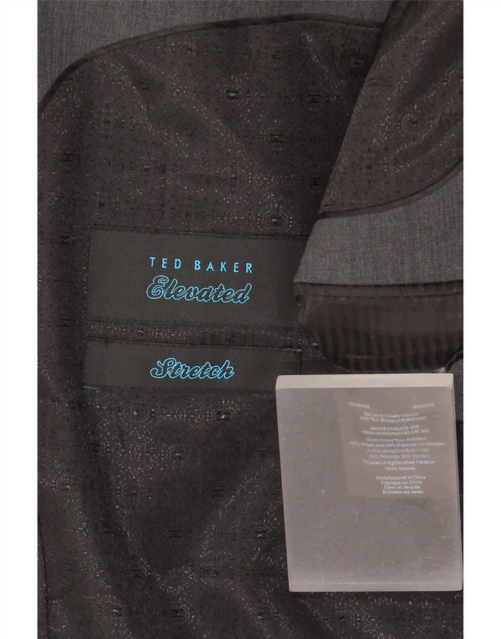 Ted Baker Herre Stretch 2-knap 2-delt jakkesæt UK 42 XL W36 L30 Grå Uld