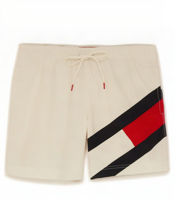 Tommy Hilfiger Herre Slim Fit svømmeshorts Small White Colourblock
