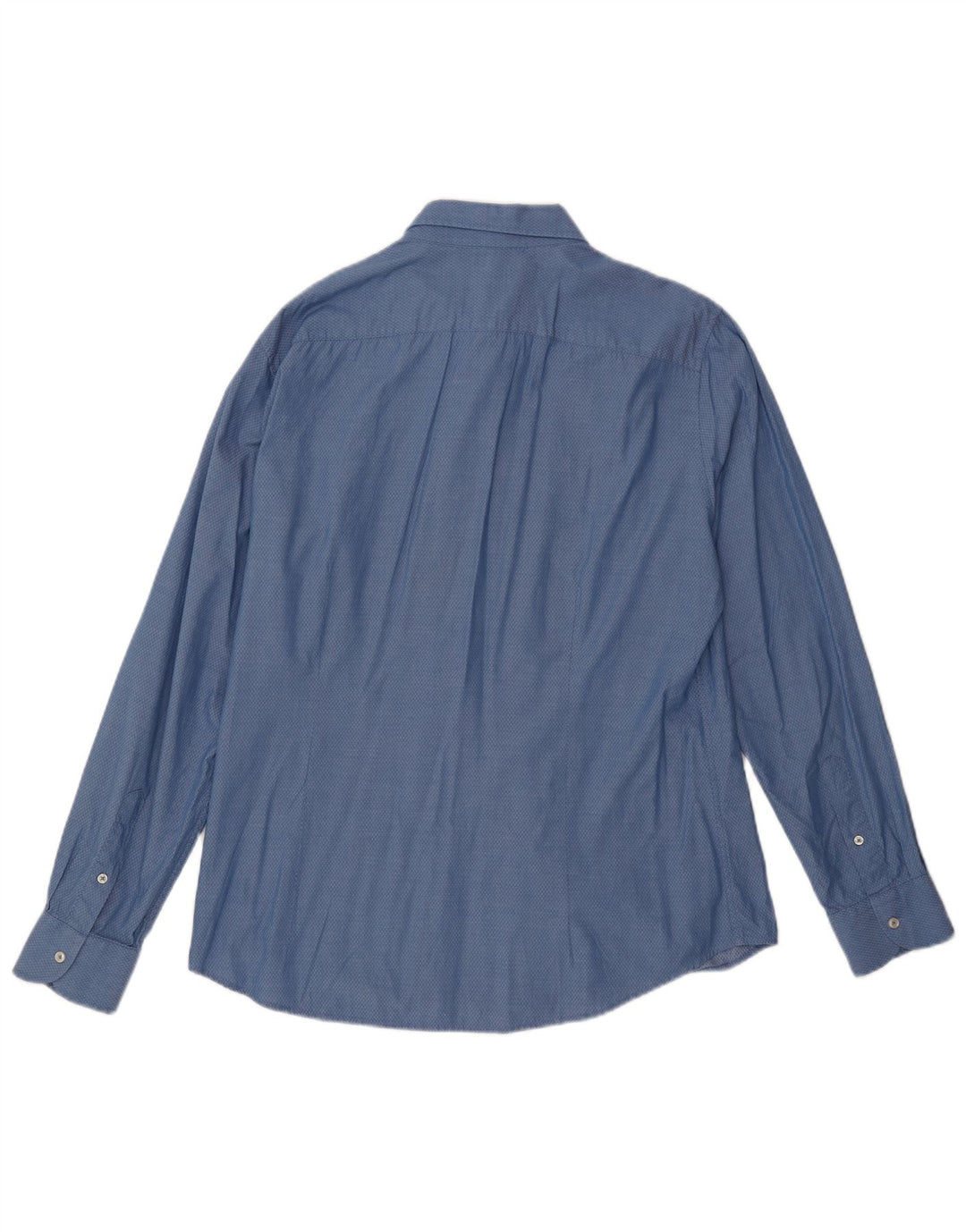 BENETTON Herreskjorte XL Blå Argyle/Diamant Bomuld