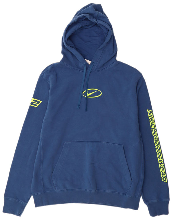 Nike Grafisk hættetrøje til mænd Large Blue Cotton Sports