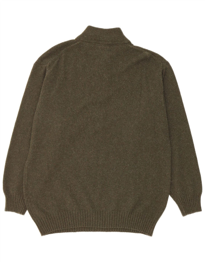 Murphy & Nye Herre Zip Neck Jumper Sweater XL Grøn uld