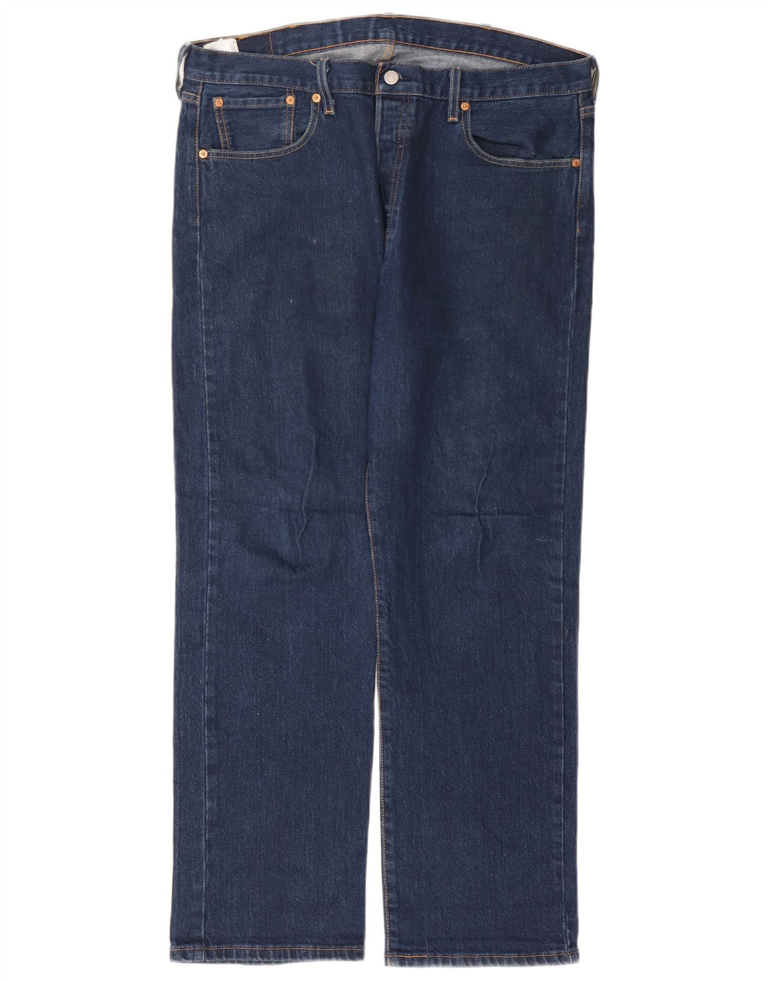 Levi's Herre 501 Straight Jeans W38 L30 Marineblå Bomuld