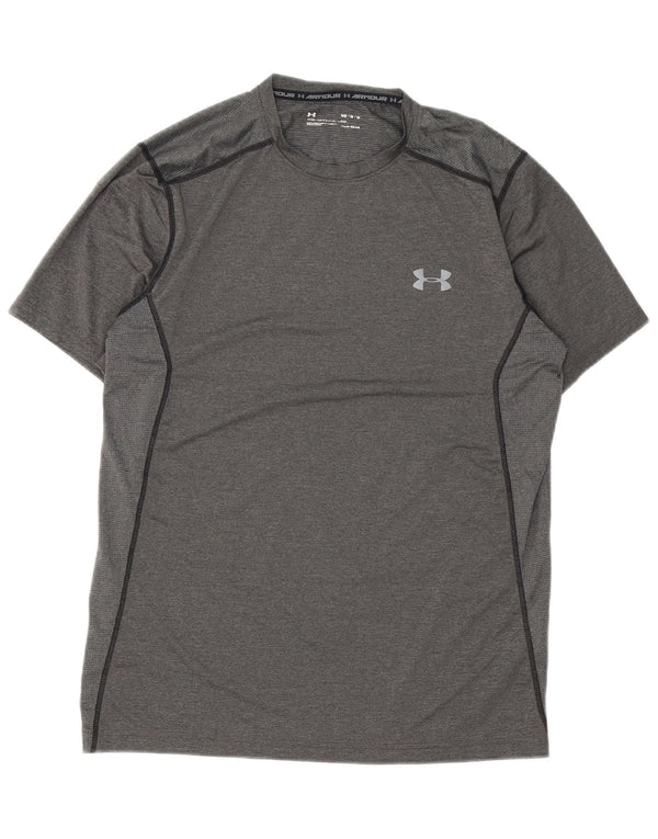 Under Armour Herre Heat Gear T-Shirt Top Medium Grå Polyester