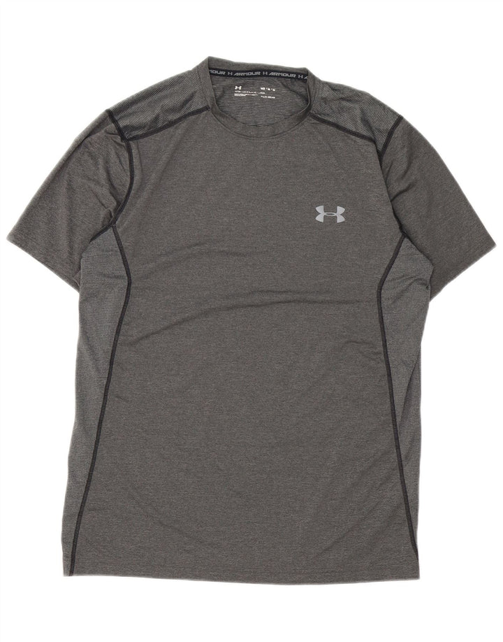 Under Armour Herre Heat Gear T-Shirt Top Medium Grå Polyester