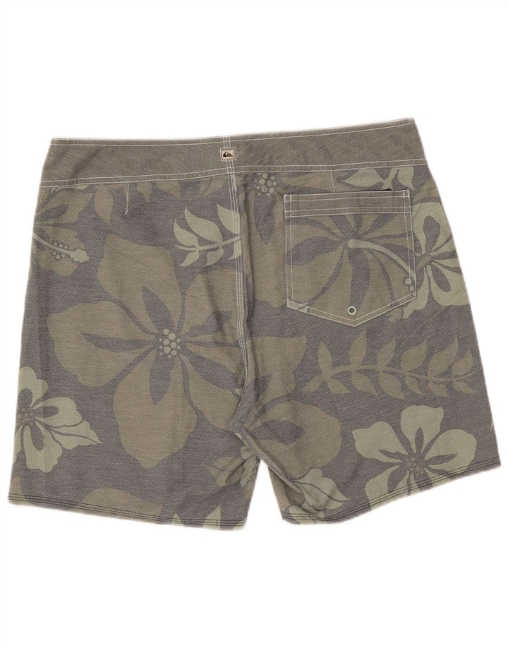 Quiksilver Badeshorts til mænd, store grå blomsterpolyester