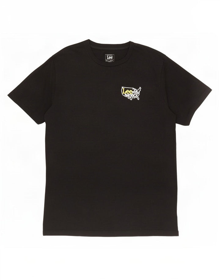 Lee Herre Regular Fit T-Shirt Top XL Sort Bomuld