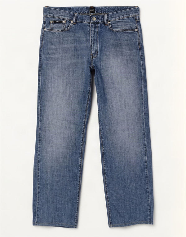 Hugo Boss Straight Jeans til mænd W34 L29 blå bomuld
